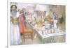 On Christmas Eve, the Huge Long Table in the Big Hall Is Absolutely Covered with the Food-Carl Larsson-Framed Giclee Print