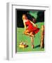 On De-Fence Pin-Up 1940S-Gil Elvgren-Framed Art Print