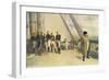 On Deck of 'Bellerophon', Sailing to Exile on Saint Helena, He Is Watched by the British Officers-null-Framed Art Print