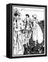 On Dieppe Beach (The Bathers)-Aubrey Beardsley-Framed Stretched Canvas