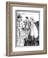 On Dieppe Beach (The Bathers)-Aubrey Beardsley-Framed Art Print