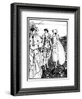 On Dieppe Beach (The Bathers)-Aubrey Beardsley-Framed Art Print