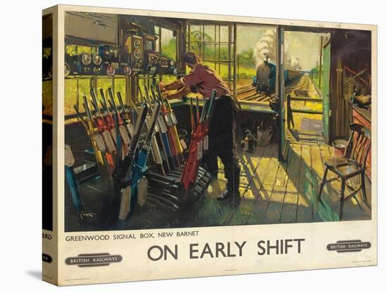 'On Early Shift', a British Railways Advertising Poster, 1948 (Colour Lithograph)-Terence Cuneo-Stretched Canvas