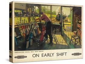 'On Early Shift', a British Railways Advertising Poster, 1948 (Colour Lithograph)-Terence Cuneo-Stretched Canvas