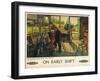 'On Early Shift', a British Railways Advertising Poster, 1948 (Colour Lithograph)-Terence Cuneo-Framed Giclee Print