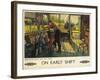 'On Early Shift', a British Railways Advertising Poster, 1948 (Colour Lithograph)-Terence Cuneo-Framed Giclee Print