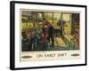 'On Early Shift', a British Railways Advertising Poster, 1948 (Colour Lithograph)-Terence Cuneo-Framed Giclee Print