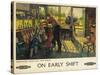 'On Early Shift', a British Railways Advertising Poster, 1948 (Colour Lithograph)-Terence Cuneo-Stretched Canvas