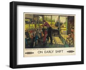 'On Early Shift', a British Railways Advertising Poster, 1948 (Colour Lithograph)-Terence Cuneo-Framed Giclee Print