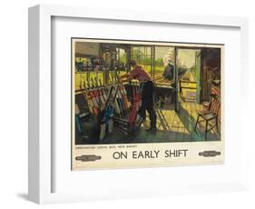 'On Early Shift', a British Railways Advertising Poster, 1948 (Colour Lithograph)-Terence Cuneo-Framed Giclee Print