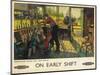'On Early Shift', a British Railways Advertising Poster, 1948 (Colour Lithograph)-Terence Cuneo-Mounted Giclee Print