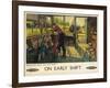 'On Early Shift', a British Railways Advertising Poster, 1948 (Colour Lithograph)-Terence Cuneo-Framed Giclee Print