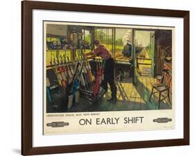 'On Early Shift', a British Railways Advertising Poster, 1948 (Colour Lithograph)-Terence Cuneo-Framed Giclee Print