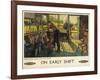 'On Early Shift', a British Railways Advertising Poster, 1948 (Colour Lithograph)-Terence Cuneo-Framed Giclee Print