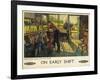 'On Early Shift', a British Railways Advertising Poster, 1948 (Colour Lithograph)-Terence Cuneo-Framed Giclee Print