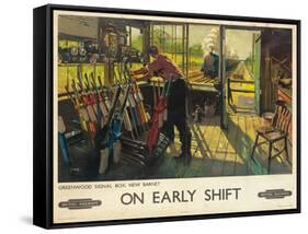 'On Early Shift', a British Railways Advertising Poster, 1948 (Colour Lithograph)-Terence Cuneo-Framed Stretched Canvas