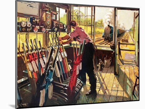 On Early Shift,-Terence Cuneo-Mounted Giclee Print