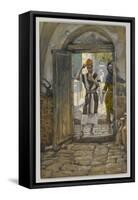 On Entering the House, Salute It, Illustration from 'The Life of Our Lord Jesus Christ'-James Tissot-Framed Stretched Canvas