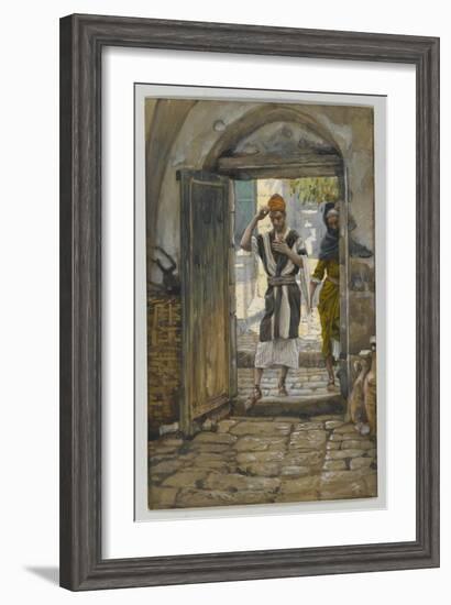 On Entering the House, Salute It, Illustration from 'The Life of Our Lord Jesus Christ'-James Tissot-Framed Giclee Print