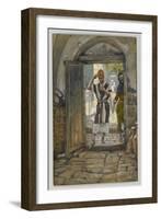 On Entering the House, Salute It, Illustration from 'The Life of Our Lord Jesus Christ'-James Tissot-Framed Giclee Print