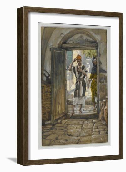 On Entering the House, Salute It, Illustration from 'The Life of Our Lord Jesus Christ'-James Tissot-Framed Giclee Print