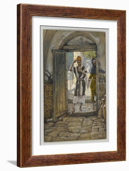 On Entering the House, Salute It, Illustration from 'The Life of Our Lord Jesus Christ'-James Tissot-Framed Giclee Print