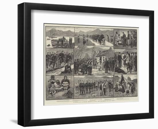On Eviction Duty in Ireland, Sketches in Galway with the Military and Police Forces-Aloysius O'Kelly-Framed Giclee Print