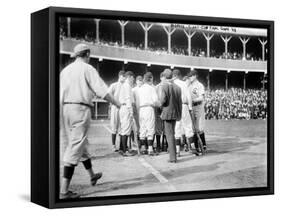 On-Field Dispute, Chicago Cubs vs. NY Giants, Baseball Photo - New York, NY-Lantern Press-Framed Stretched Canvas