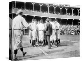 On-Field Dispute, Chicago Cubs vs. NY Giants, Baseball Photo - New York, NY-Lantern Press-Stretched Canvas