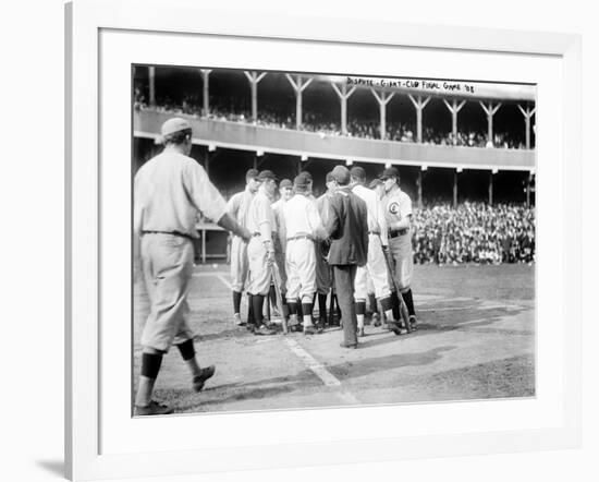 On-Field Dispute, Chicago Cubs vs. NY Giants, Baseball Photo - New York, NY-Lantern Press-Framed Art Print