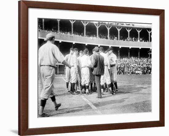 On-Field Dispute, Chicago Cubs vs. NY Giants, Baseball Photo - New York, NY-Lantern Press-Framed Art Print