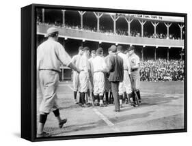 On-Field Dispute, Chicago Cubs vs. NY Giants, Baseball Photo - New York, NY-Lantern Press-Framed Stretched Canvas