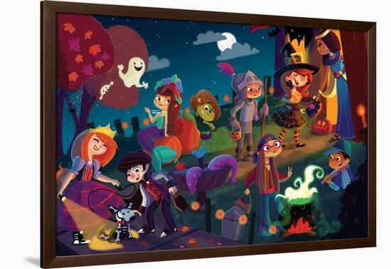 On Halloween Night - Jack & Jill-Tatevik Avakyan-Framed Giclee Print