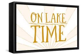 On Lake Time (Sunburst)-Lantern Press-Framed Stretched Canvas