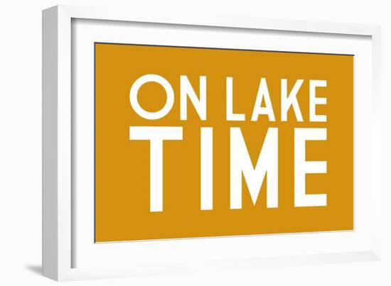 On Lake Time (Yellow)-Lantern Press-Framed Art Print