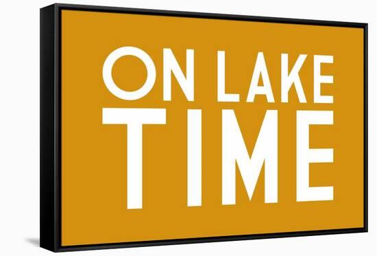 On Lake Time (Yellow)-Lantern Press-Framed Stretched Canvas