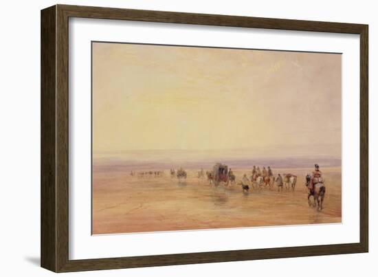On Lancaster Sands, Sunset (Crossing Lancaster Sands) C.1835-David Cox-Framed Giclee Print