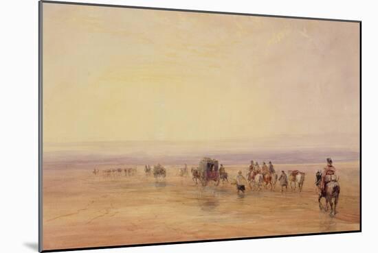 On Lancaster Sands, Sunset (Crossing Lancaster Sands) C.1835-David Cox-Mounted Giclee Print