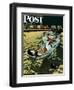 "On Leave" Saturday Evening Post Cover, September 15,1945-Norman Rockwell-Framed Giclee Print