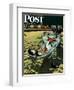 "On Leave" Saturday Evening Post Cover, September 15,1945-Norman Rockwell-Framed Giclee Print