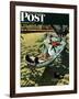 "On Leave" Saturday Evening Post Cover, September 15,1945-Norman Rockwell-Framed Giclee Print