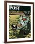 "On Leave" Saturday Evening Post Cover, September 15,1945-Norman Rockwell-Framed Giclee Print