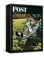 "On Leave" Saturday Evening Post Cover, September 15,1945-Norman Rockwell-Framed Stretched Canvas