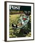 "On Leave" Saturday Evening Post Cover, September 15,1945-Norman Rockwell-Framed Giclee Print