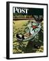 "On Leave" Saturday Evening Post Cover, September 15,1945-Norman Rockwell-Framed Giclee Print