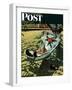 "On Leave" Saturday Evening Post Cover, September 15,1945-Norman Rockwell-Framed Giclee Print