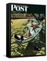 "On Leave" Saturday Evening Post Cover, September 15,1945-Norman Rockwell-Framed Stretched Canvas