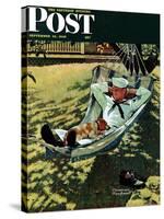 "On Leave" Saturday Evening Post Cover, September 15,1945-Norman Rockwell-Stretched Canvas