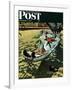 "On Leave" Saturday Evening Post Cover, September 15,1945-Norman Rockwell-Framed Premium Giclee Print