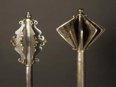 &lsquo;On Left, Mace in Steel, Made in Germany in 1550, on Right, Mace in